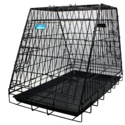 Hundebox Pyramide Mit Festem Boden Schwarz - In Vielen Größen -WoofyMart Verkaufsladen Hundetransportbur pyramide sort 78 x 49 x 57 cm p