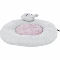 Trixie Welpenmatte Mit Plüschkaninchen ø 40 Cm Hellgrau Und Hellviolett