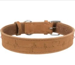 Trixie Fettleder Hundehalsband Heartbeat Braun -WoofyMart Verkaufsladen Trixie fedtlaerder hundehalsbaand Heartbeat brun 1 p