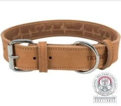 Trixie Fettleder Hundehalsband Heartbeat Braun
